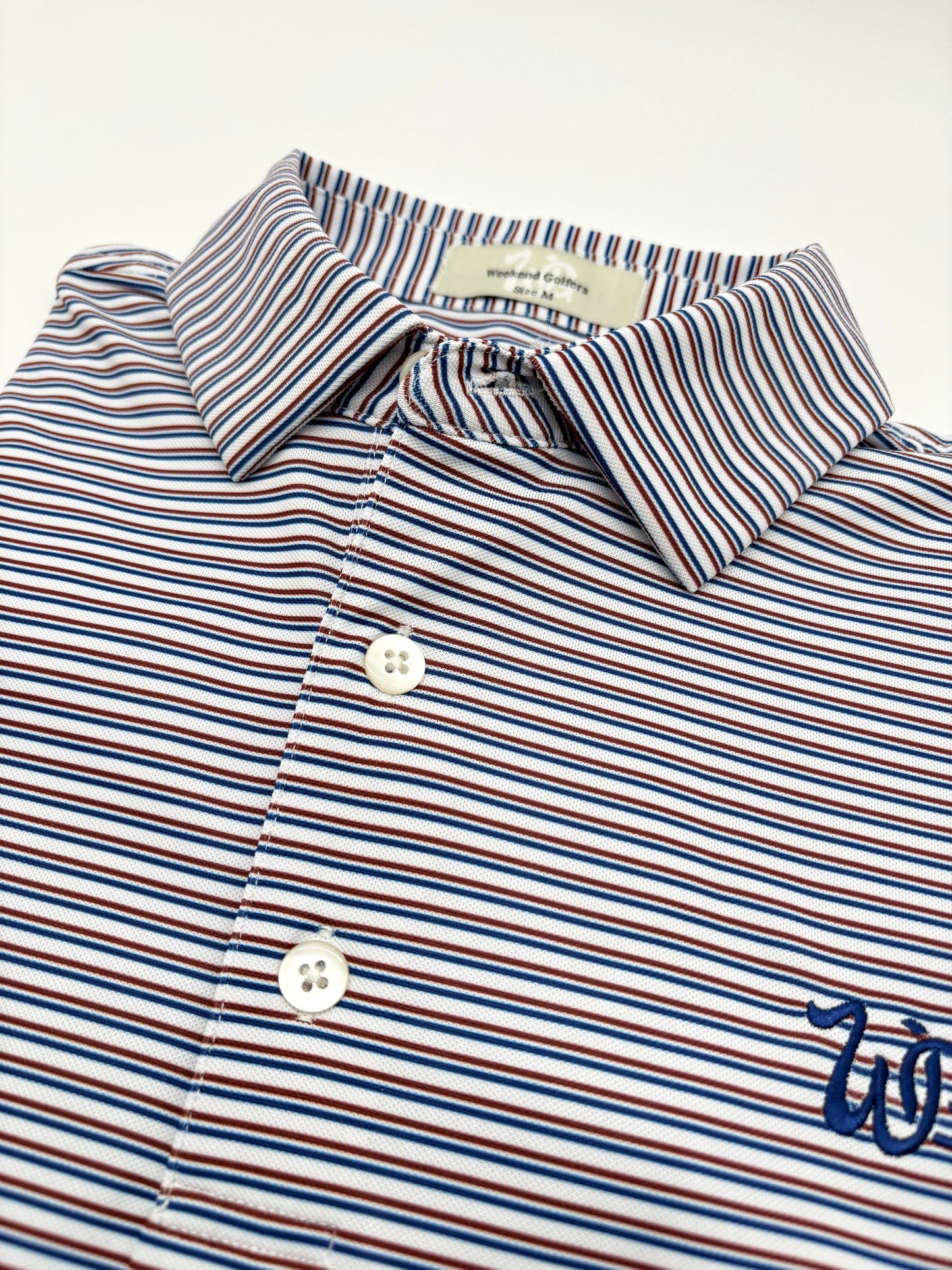 The Harold Active Polo - White/Blue/Red