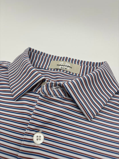 The Harold Active Polo - White/Blue/Red