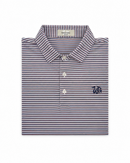 The Harold Active Polo - White/Blue/Red